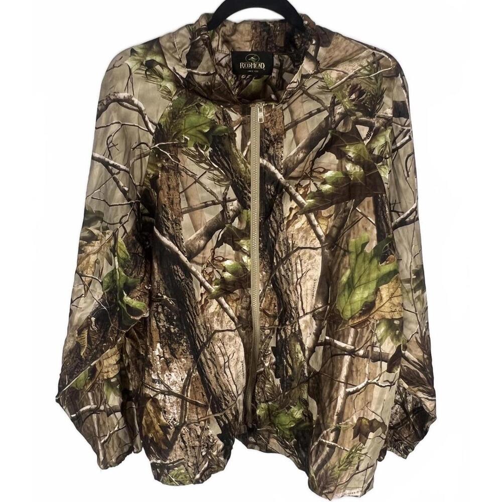 RedHead Real Tree Camo Full Zip Windbreaker Jacket  Gorpcore Outdoor Indie  S/M